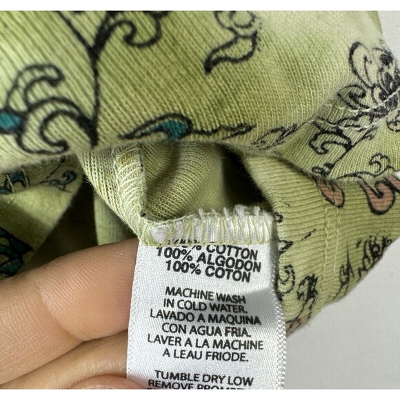 Green Gilma Tee Shirt Buddha Size Small Stretch Writing Boho Yoga Fairy Cute‎ - Picture 4 of 5